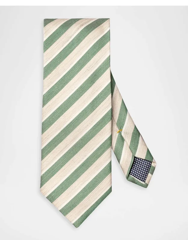Linen And Silk Diagonal Stripe Tie