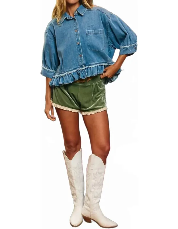 Ruffle Hemline Top