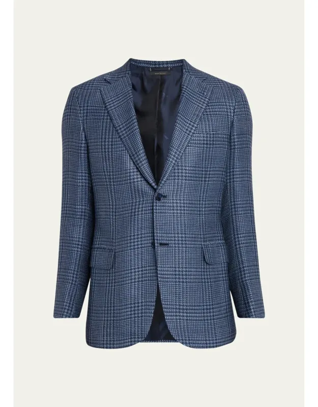 Wool Houndstooth Plaid Sport Coat