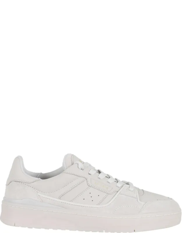 Light Gray Clay Metallic Logo Nubuck Leather Sneakers