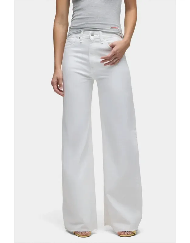 Loose Fit Wide Leg Jeans With Flap