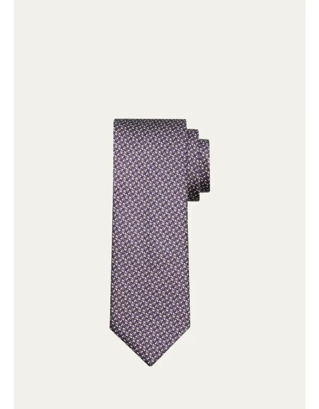 Micro Print Silk Tie