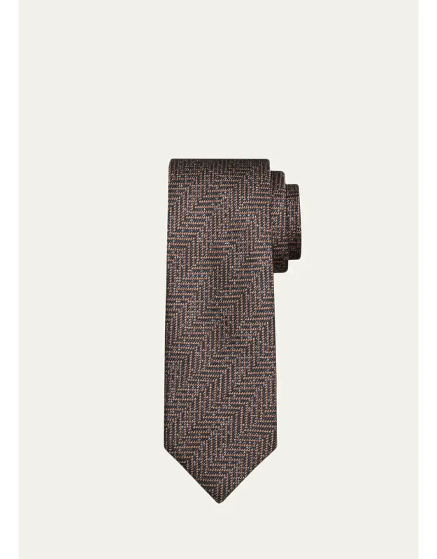 Herringbone Jacquard Silk Tie