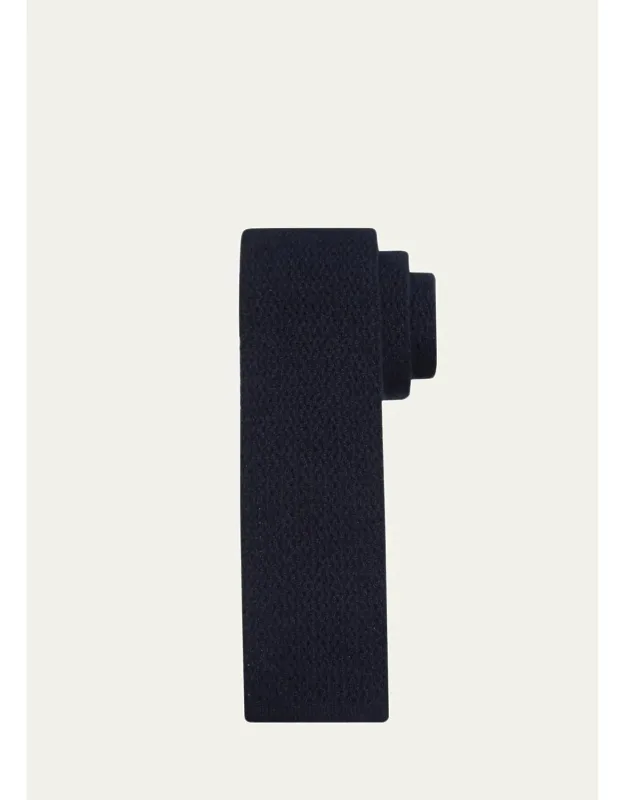 Solid Cashmere Knitted Tie