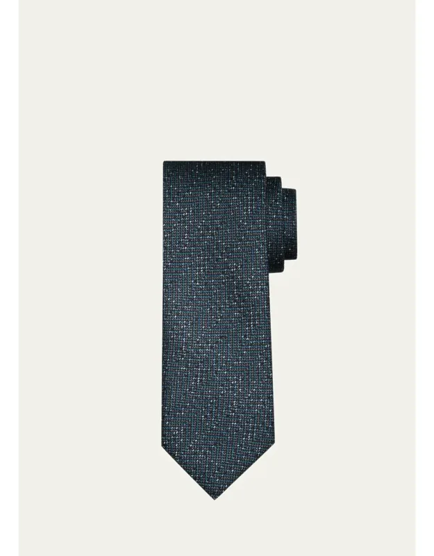 Herringbone Jacquard Silk Tie