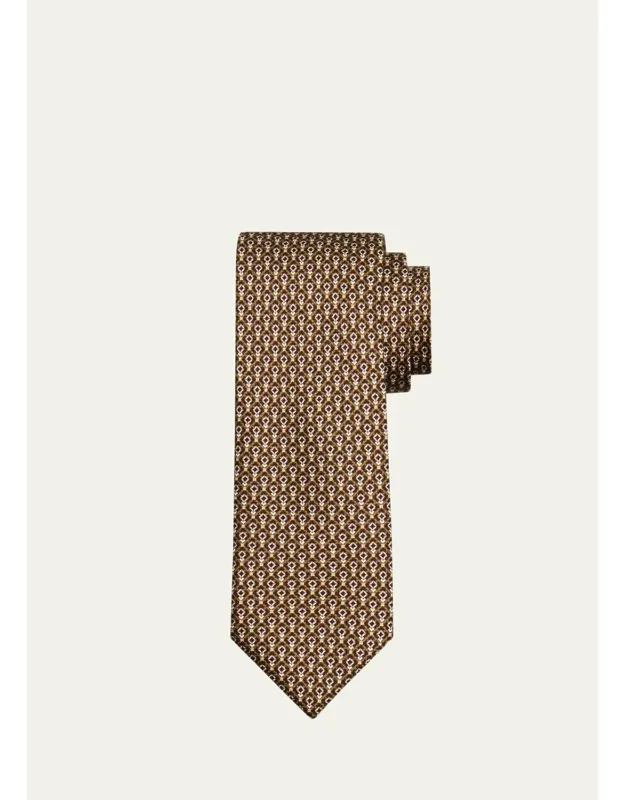 Micro-geometric Silk Tie