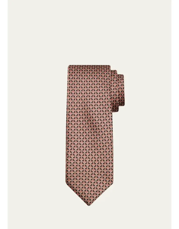 Micro-geometric Silk Tie