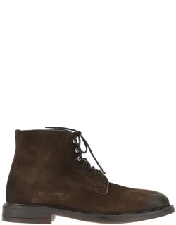Suede Leather Laced Boots