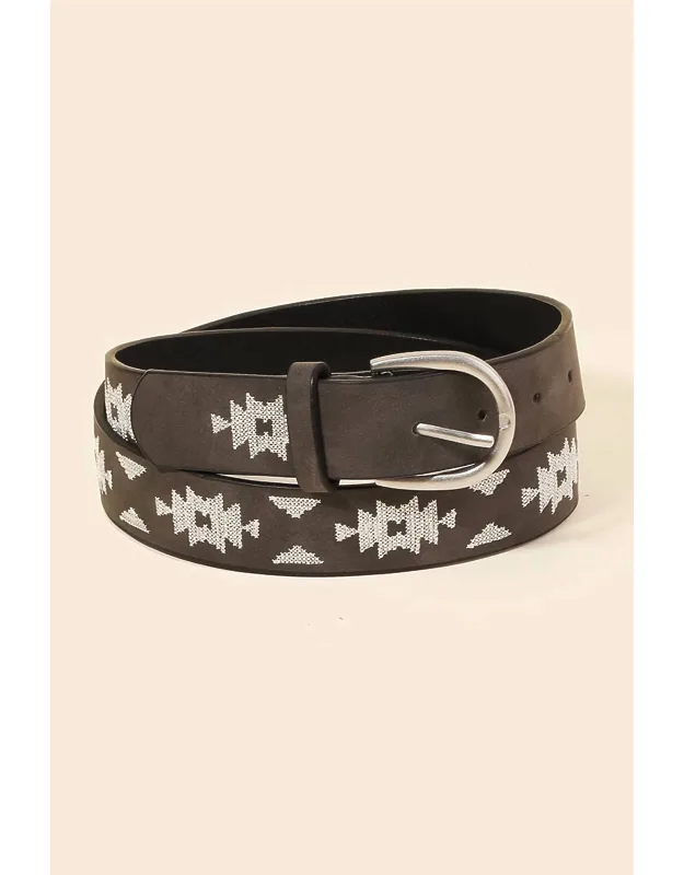Western Boho Aztec Embroidered Belt