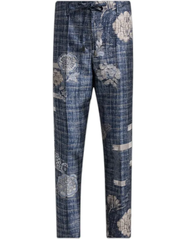 Cropped Floral Embroidered Pants
