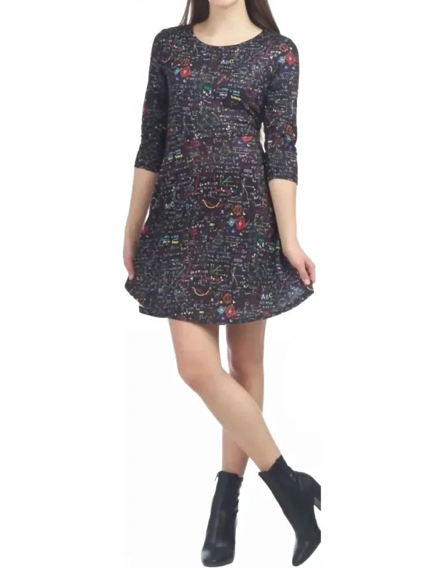 Science Print Sweater Dress