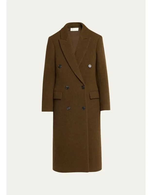 Bamira Wool Double-breasted Long Coat
