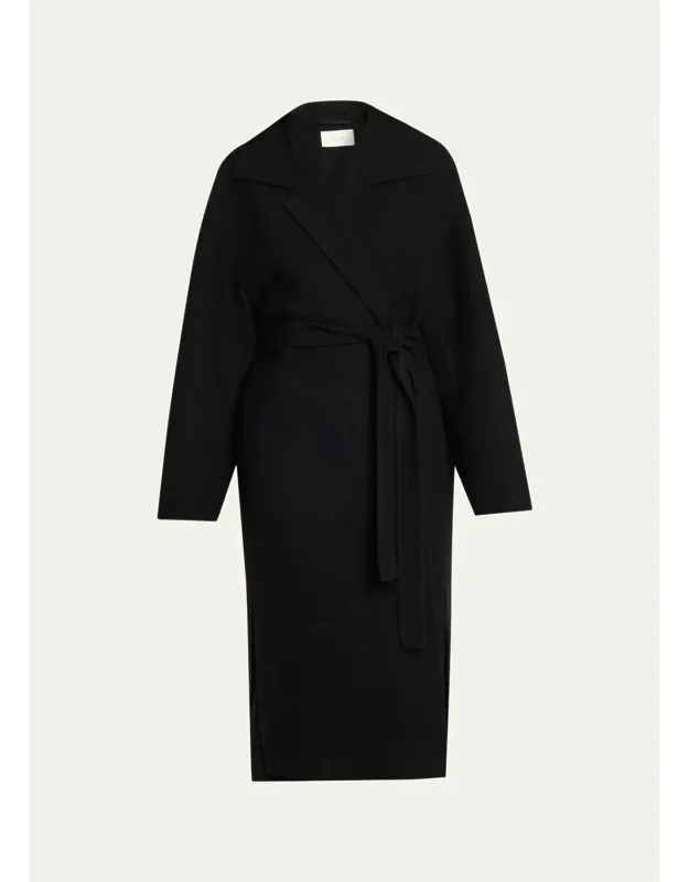 Wool-cashmere Belted Wrap Coat