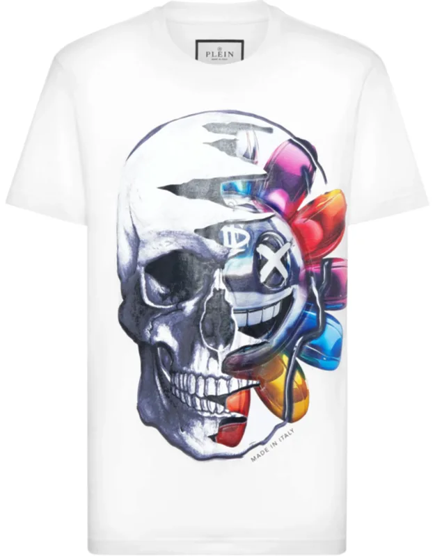 T-shirt Round Neck Ss Graffiti With Pattern Print And Rib Knit Neckline