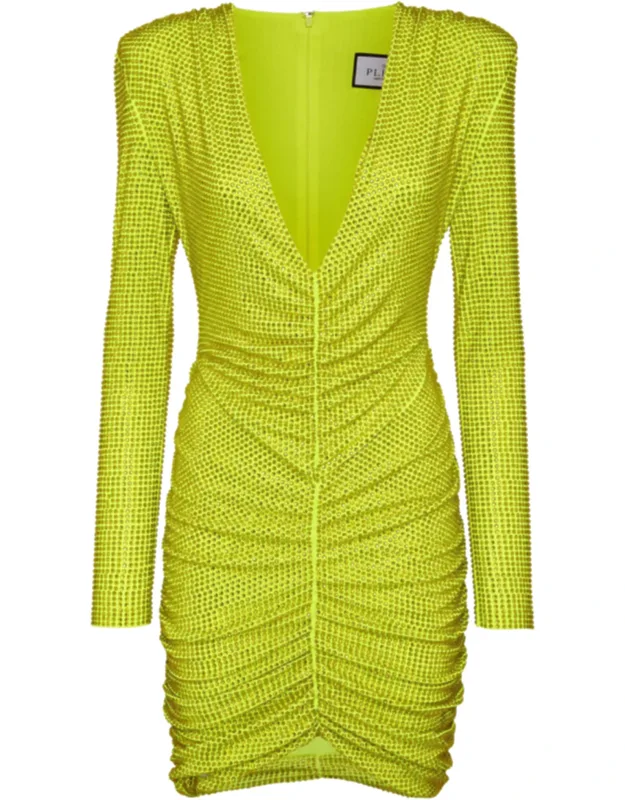 Padded Shoulder Mini Dress
