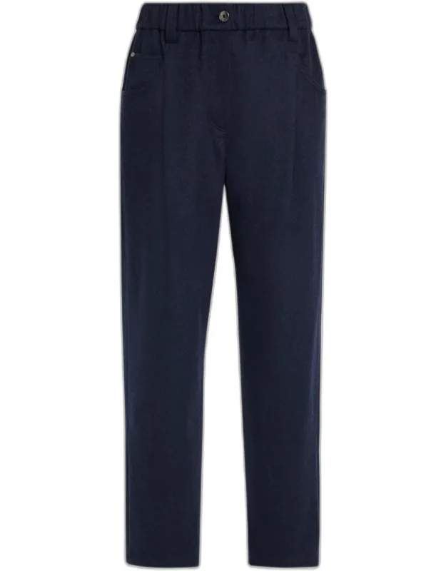 Pleated Wool Straight-leg Pants
