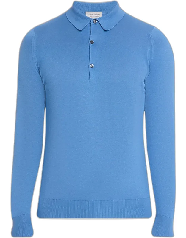 Solid Long-sleeve Polo Shirt