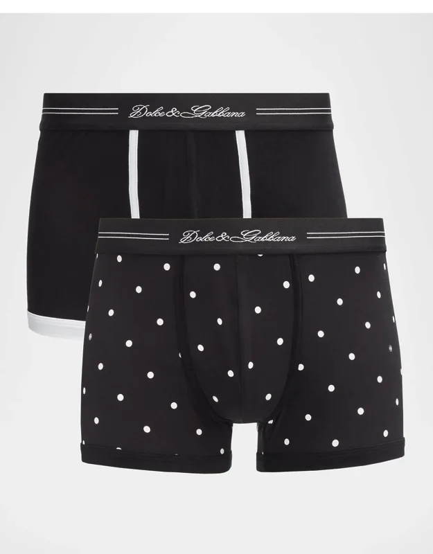 Mixed Solid And Polka Dot Boxer Briefs