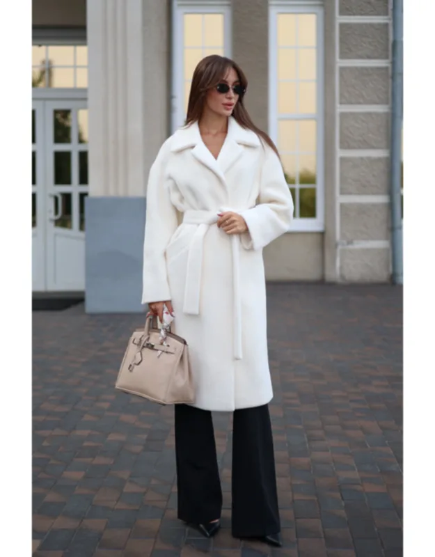 Eco Fur Wool Blend Coat