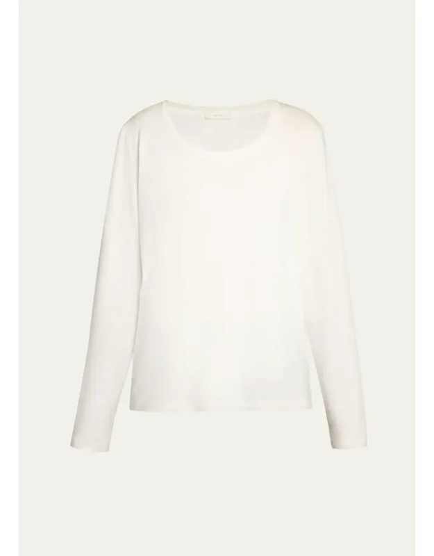 Scoop-neck Cotton Jersey Long-sleeve T-shirt