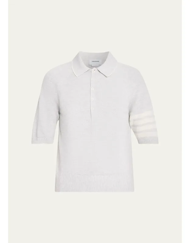 Linen Cotton 4-bar Polo Shirt