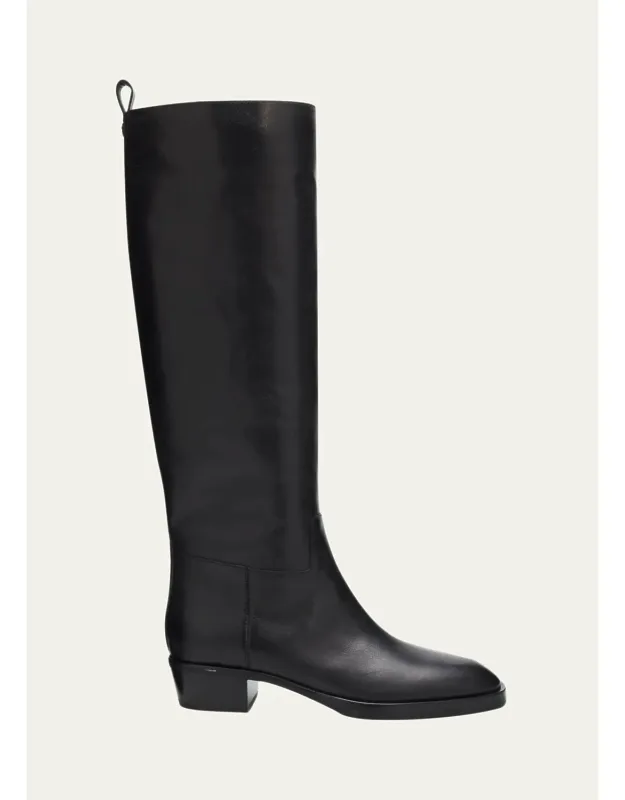 Mave Leather Knee-high Boots With 1.75 In Block Heel