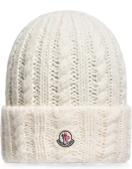 Cable Knit Wool Blend Beanie Hat