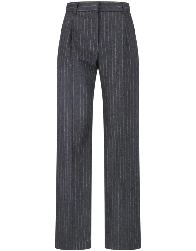 Wool Pinstripe Straight-leg Pants