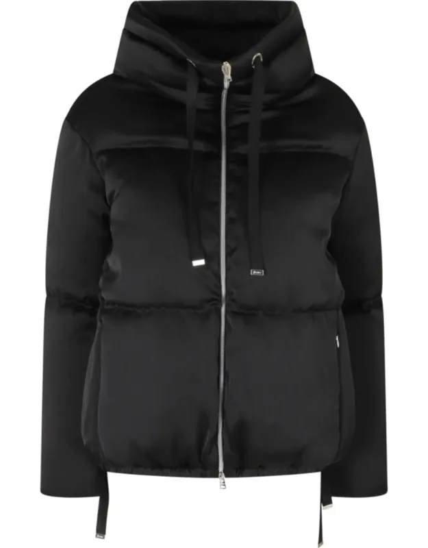High Neck Elastic Waistband Polyester Down Jacket