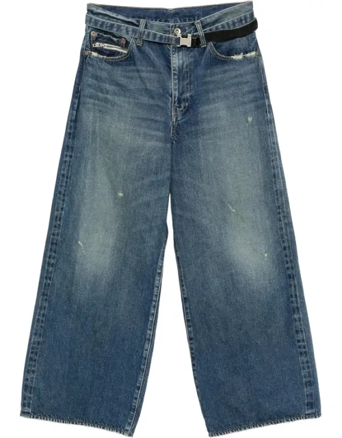Distressed Wide-leg Jeans
