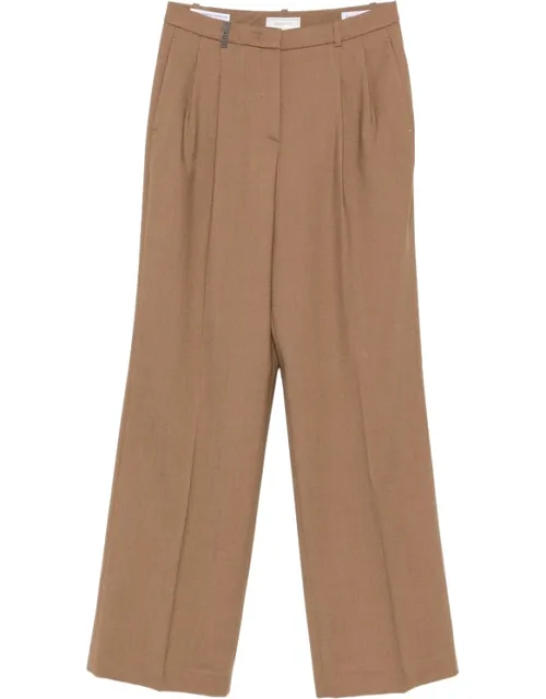 Pleated Straight-leg Trousers