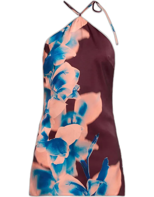 Floral Satin Mini Dress