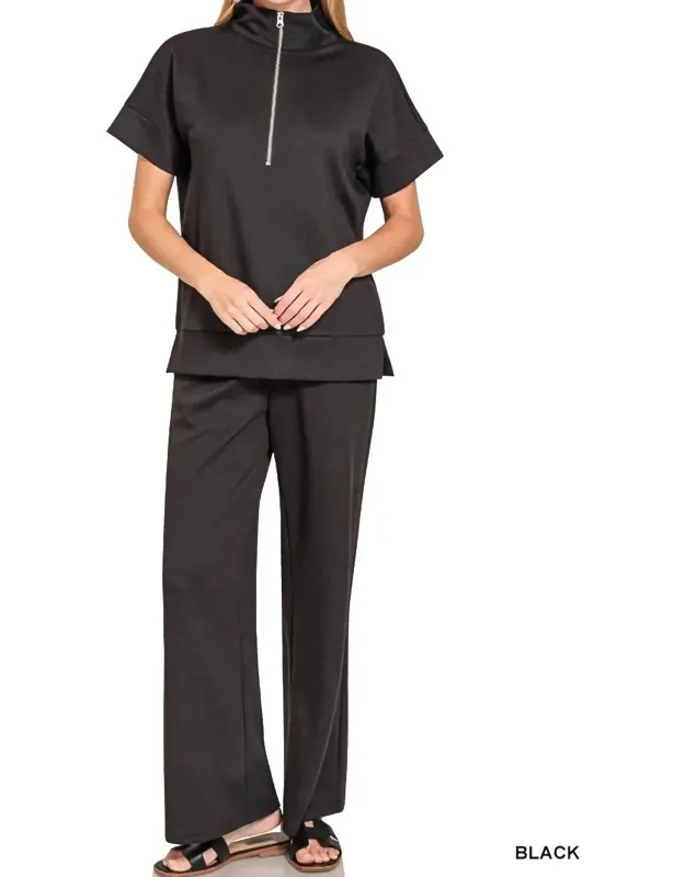 Structured Stretch Pullover Top