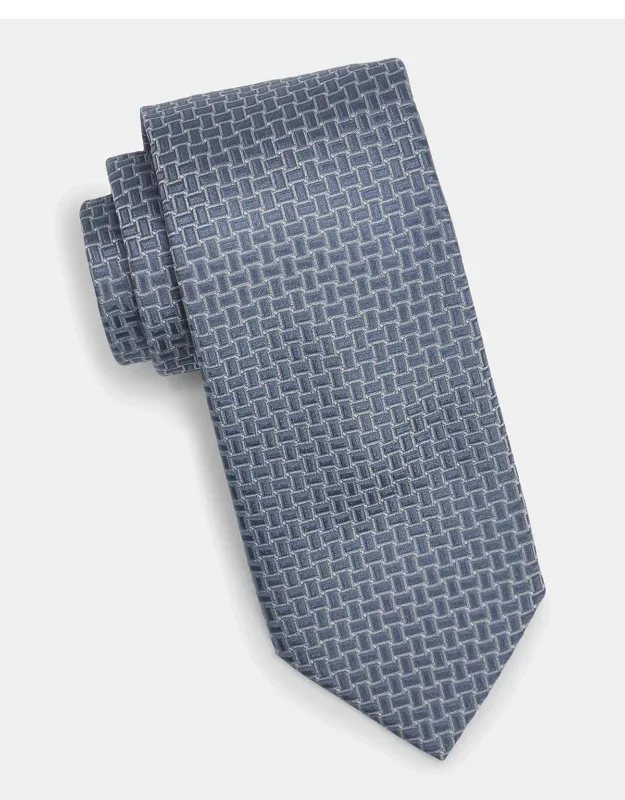 Basket-weave Jacquard Silk Tie