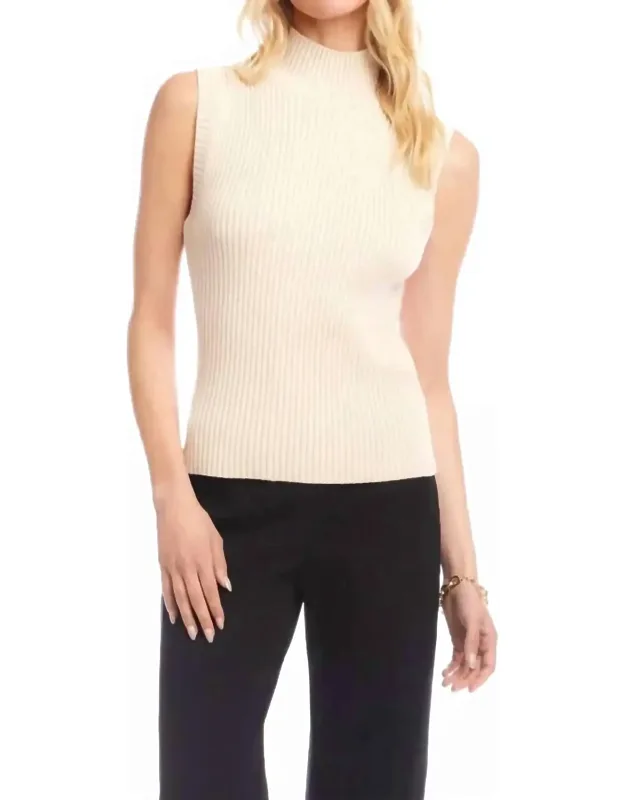 Ribbed Turtleneck Sweater Tank Top