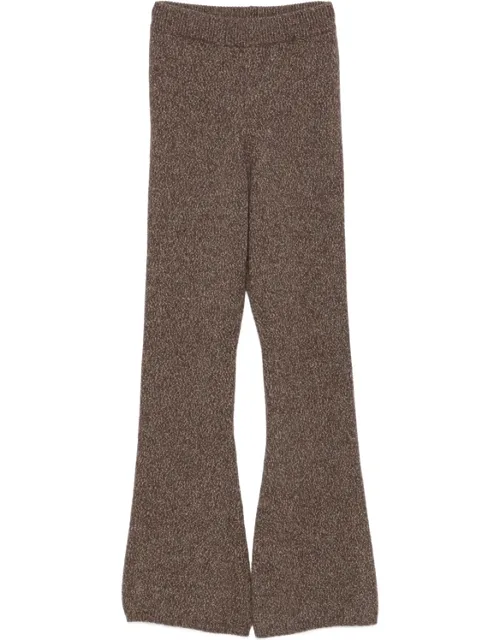 Fine-knit Flared Trousers