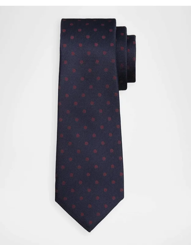 Silk Polka-dot Jacquard 7-fold Tie
