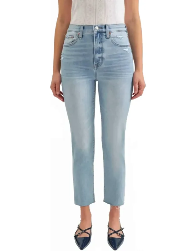 High Street High Rise Jeans With Tapered Leg And Scissor-cut Hems