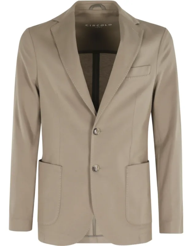 Premium Patch Pocket Button Cuff Cotton-blend Blazer