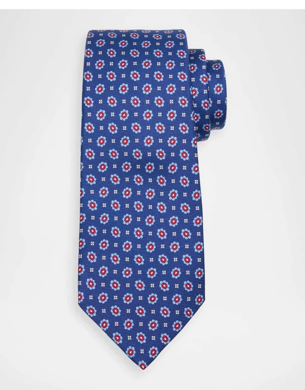 Silk Geometric-floral 7-fold Tie