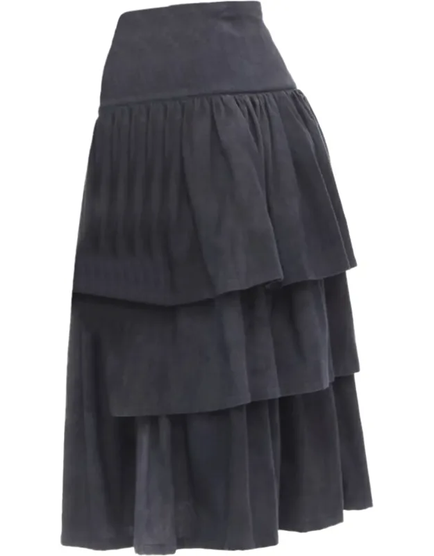 Wool Corset Lace Tiered Skirt