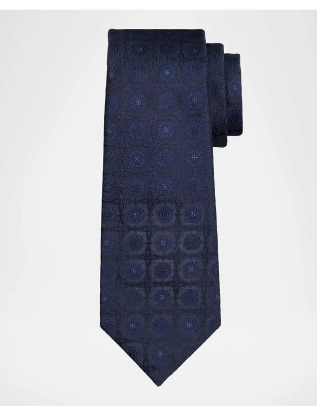 Silk Tonal Floral Jacquard 7-fold Tie