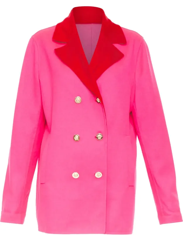 Colorblock Double Breasted Coat