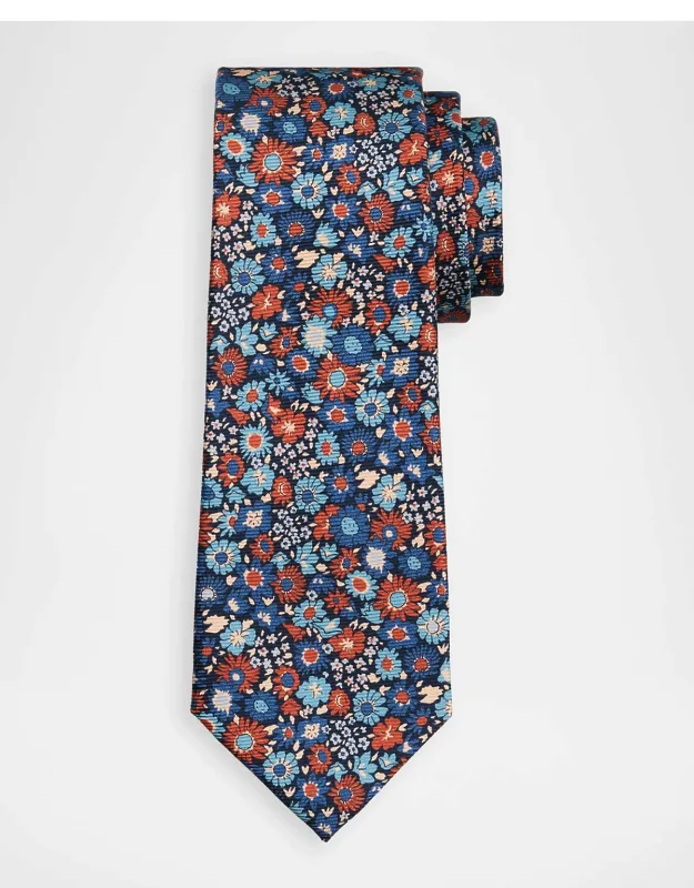 Silk Multi-floral 7-fold Tie