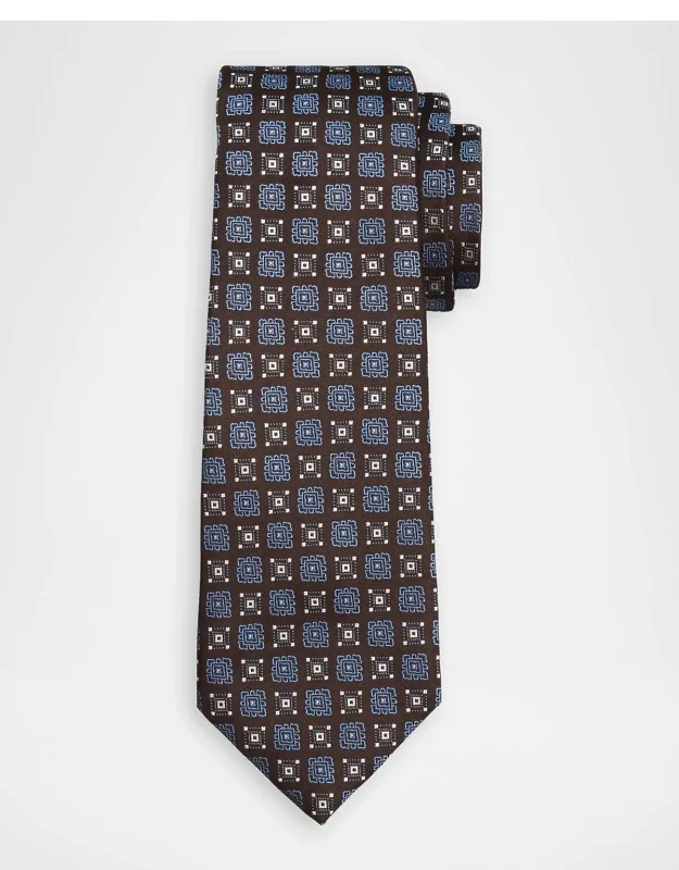 Silk Geometric Jacquard 7-fold Tie