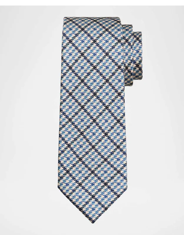 Silk Houndstooth Check 7-fold Tie