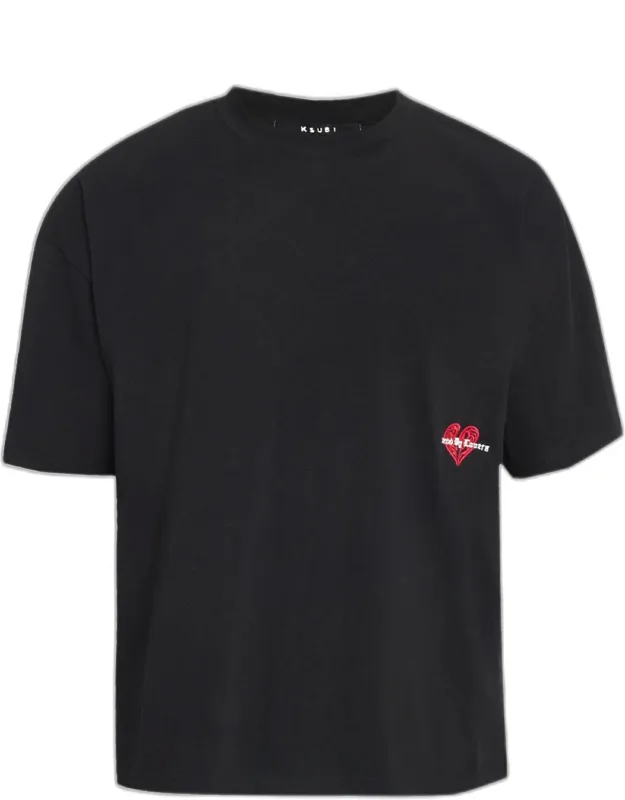 Hbl Cotton Embroidered Heart Crewneck T-shirt