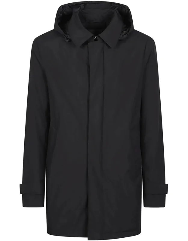 Concealed-closure Classic-collar Medium Down Jacket