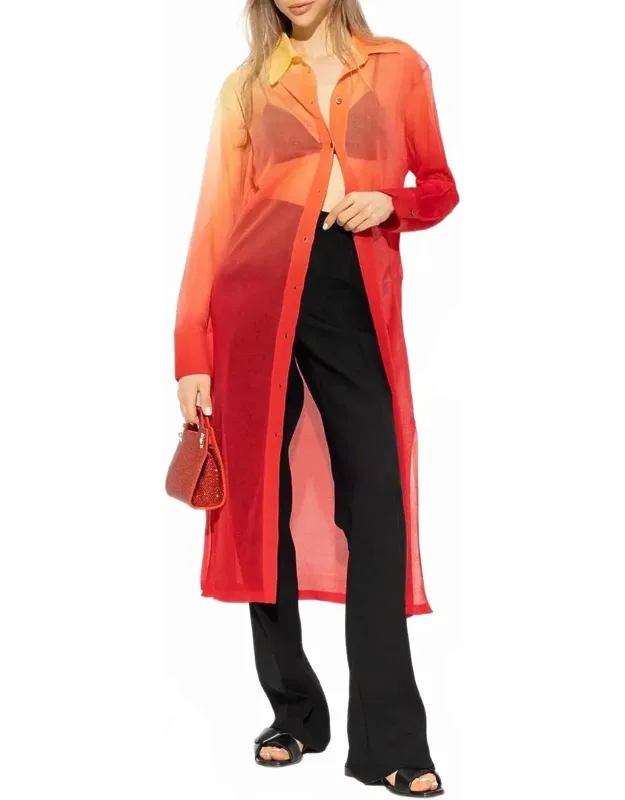 Silk-blend Midi Shirt Dress