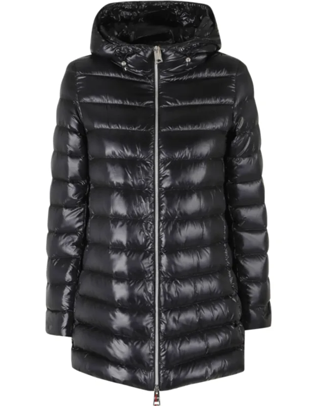 A-shape Fixed Hood Double-slider Zip Down Jacket